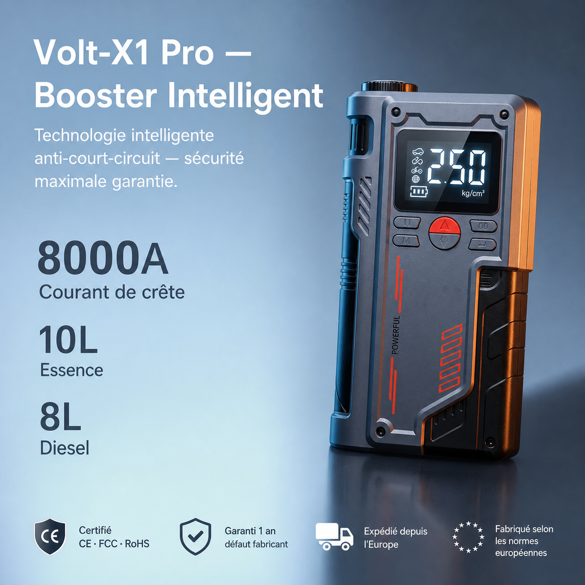 Volt-X1  Pro - Booster de démarrage multifonction